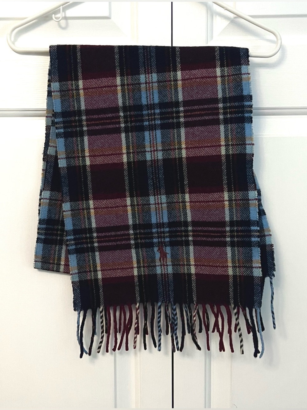 Ralph Lauren Classic Plaid Lambs Wool Scarf
